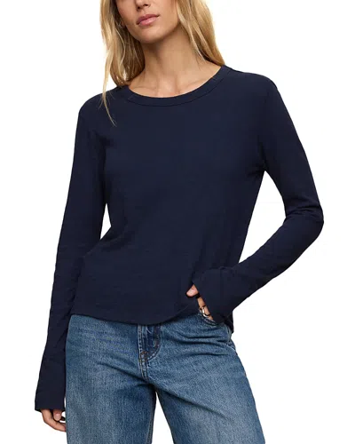 Z Supply Junie Cotton Long Sleeve Tee In Blue