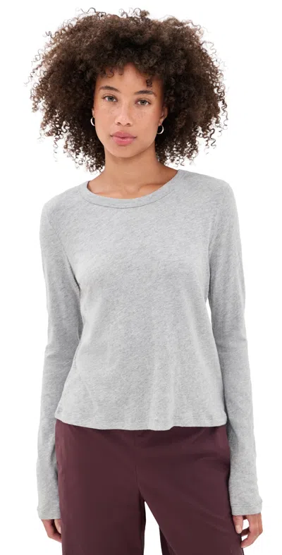 Z Supply Junie Long Sleeve Tee Heather Grey In Gray