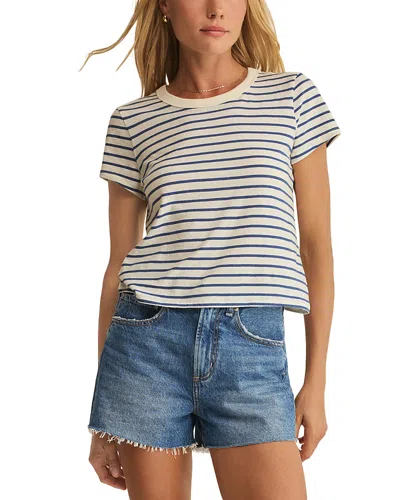 Z Supply Junie Striped Tee In Blue