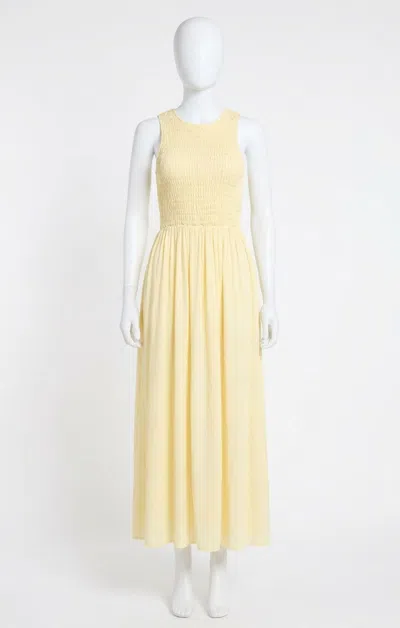 Z Supply Juniper Linen Maxi Dress In Pineapple In Yellow