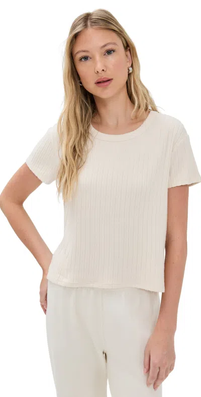 Z Supply Kara Rib Tee Light Oatmeal Heather In White