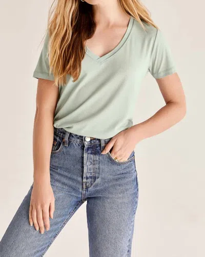 Z Supply Kasey Modal V-neck Tee In Seaglass In Green