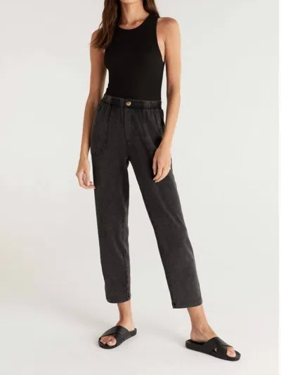 Z Supply Kendall Jersey Pant In Black In Grey