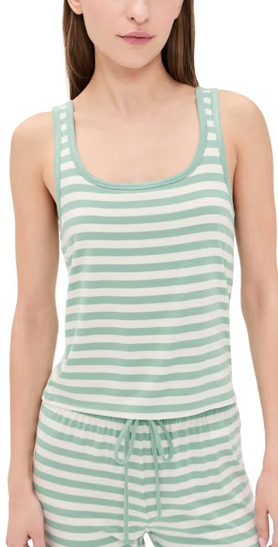 Z Supply Kiera Stripe Tank Top Crystal Green In Pink
