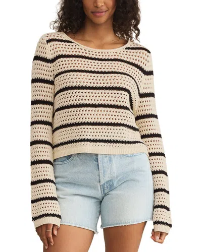 Z Supply Kit Stripe Crochet Sweater In Multi