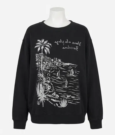 Z Supply La Playa Boyfriend Sweatshirt In Black Sand