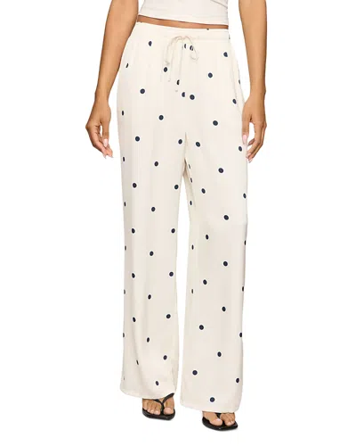 Z Supply Lara Dot Drawstring Waist Pants In White