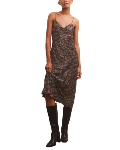 Z Supply Lark Wild Dot Slip Dress In Brown