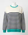 Z Supply Layer Up Stripe Sweatshirt In Eclipse In Multi