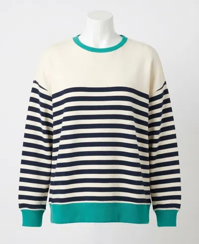 Z Supply Layer Up Stripe Sweatshirt In Eclipse In Multi