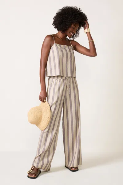Z Supply Leah Linen Stripe Pant In White