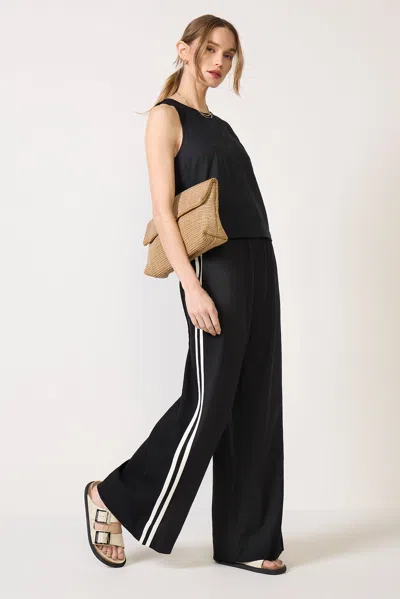 Z Supply Leah Linen Track Pant In Black