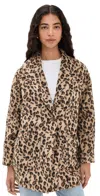 Z Supply Lennon Animal Coat Suede In Animal Print