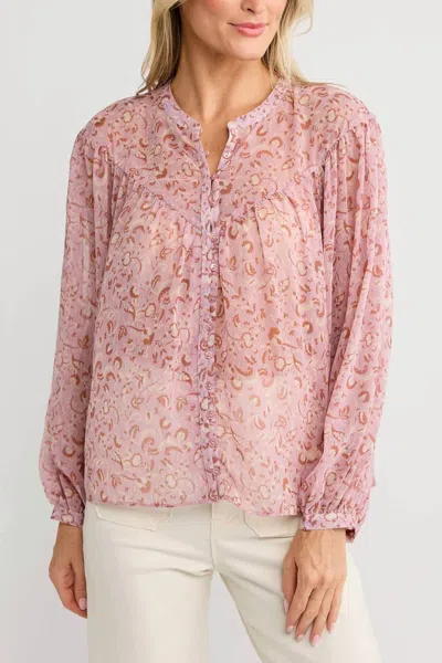 Z SUPPLY LIENE FLORAL TOP IN SHADOW MAUVE