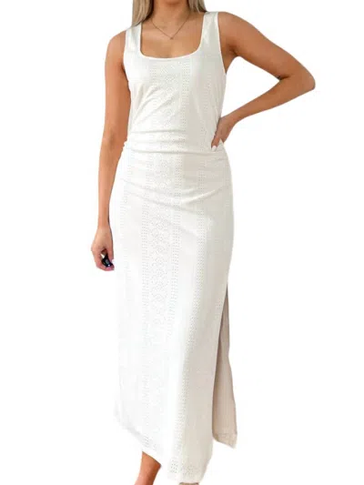 Z Supply Lilian Knit Eyelet Maxi Dress In White