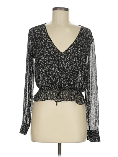 Pre-owned Z Supply Long Sleeve Blouse In Black