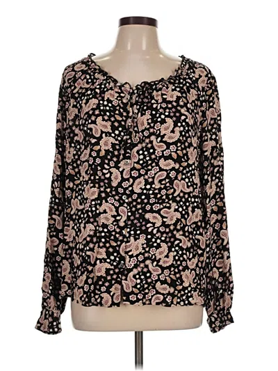 Pre-owned Z Supply Long Sleeve Blouse In Black