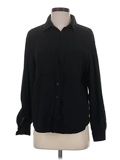 Pre-owned Z Supply Long Sleeve Blouse In Black