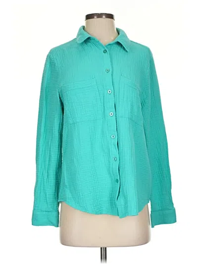 Pre-owned Z Supply Long Sleeve Blouse In Blue