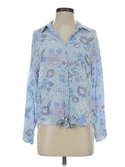 Pre-owned Z Supply Long Sleeve Blouse In Blue