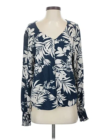 Pre-owned Z Supply Long Sleeve Blouse In Blue