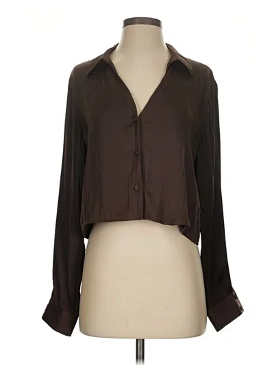 Pre-owned Z Supply Long Sleeve Blouse In Brown