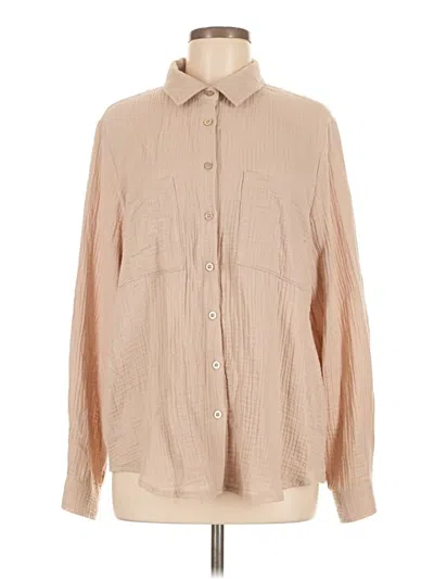 Pre-owned Z Supply Long Sleeve Blouse In Brown