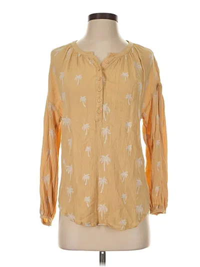 Pre-owned Z Supply Long Sleeve Blouse In Gold