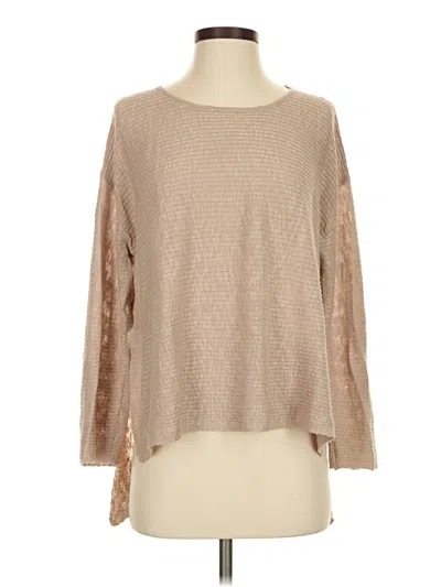 Pre-owned Z Supply Long Sleeve Blouse In Tan