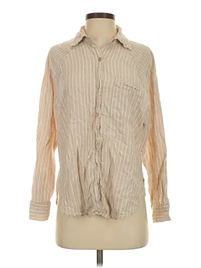 Pre-owned Z Supply Long Sleeve Blouse In Tan