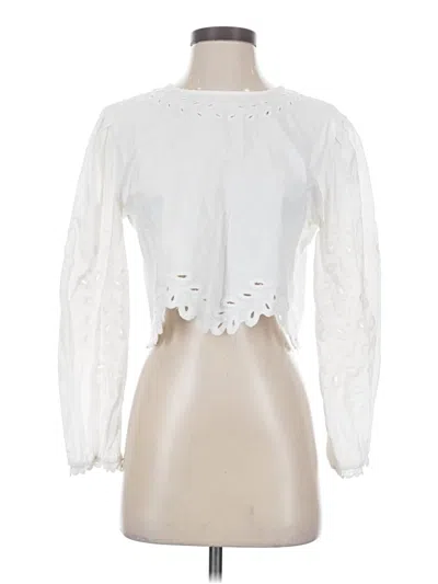 Pre-owned Z Supply Long Sleeve Blouse In White