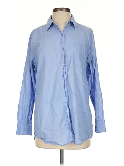 Pre-owned Z Supply Long Sleeve Button Down Shirt In Blue