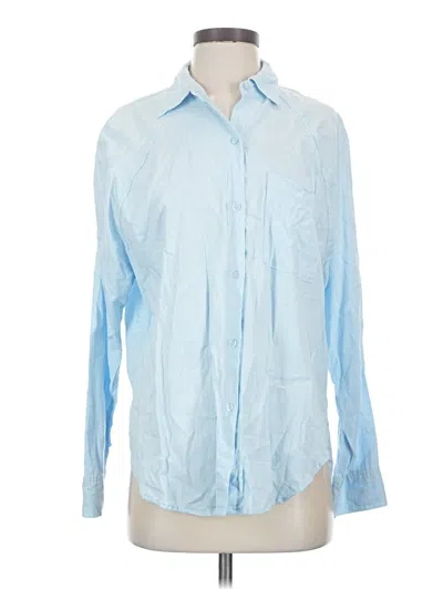 Pre-owned Z Supply Long Sleeve Button Down Shirt In Blue