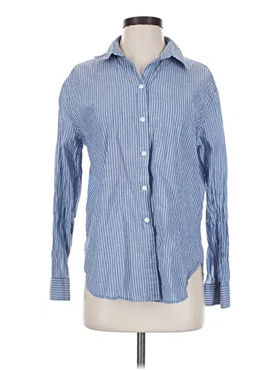 Pre-owned Z Supply Long Sleeve Button Down Shirt In Blue