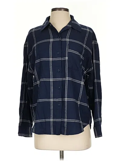 Pre-owned Z Supply Long Sleeve Button Down Shirt In Blue