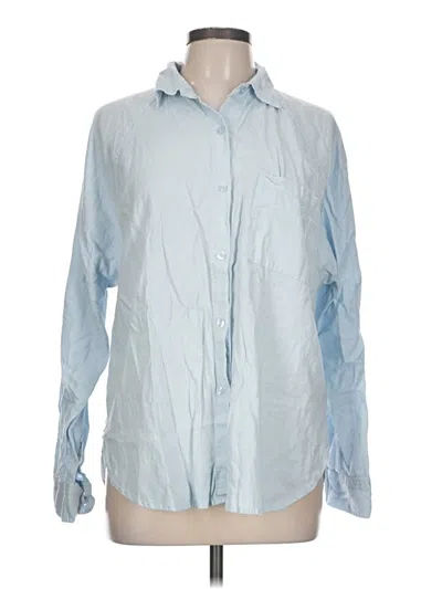 Pre-owned Z Supply Long Sleeve Button Down Shirt In Blue