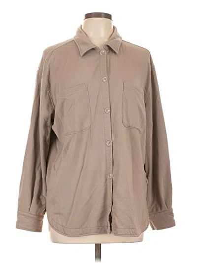 Pre-owned Z Supply Long Sleeve Button Down Shirt In Brown
