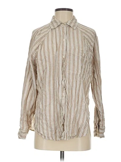 Pre-owned Z Supply Long Sleeve Button Down Shirt In Brown