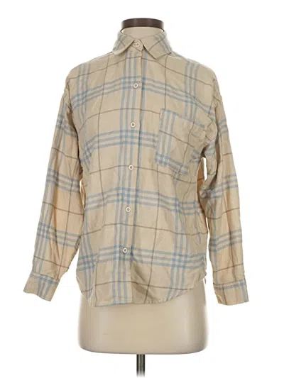 Pre-owned Z Supply Long Sleeve Button Down Shirt In Brown