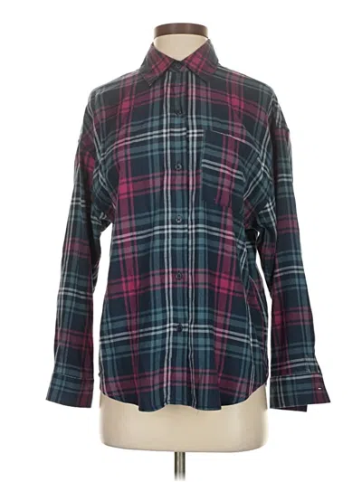 Pre-owned Z Supply Long Sleeve Button Down Shirt In Burgundy