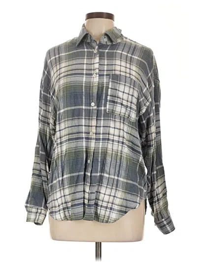 Pre-owned Z Supply Long Sleeve Button Down Shirt In Gray