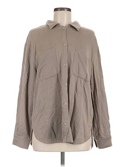 Pre-owned Z Supply Long Sleeve Button Down Shirt In Gray