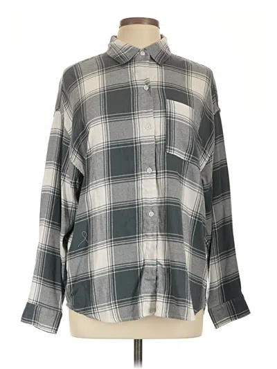 Pre-owned Z Supply Long Sleeve Button Down Shirt In Gray