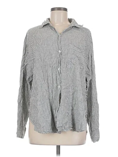 Pre-owned Z Supply Long Sleeve Button Down Shirt In Gray