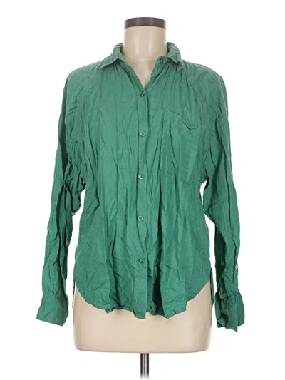 Pre-owned Z Supply Long Sleeve Button Down Shirt In Green