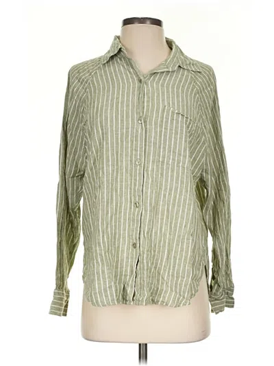 Pre-owned Z Supply Long Sleeve Button Down Shirt In Green