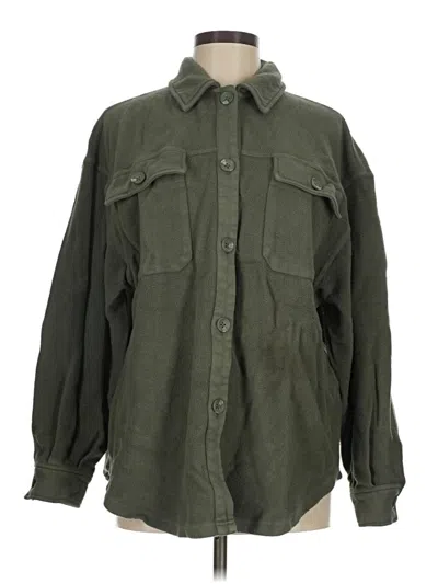 Pre-owned Z Supply Long Sleeve Button Down Shirt In Green