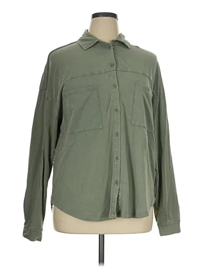 Pre-owned Z Supply Long Sleeve Button Down Shirt In Green