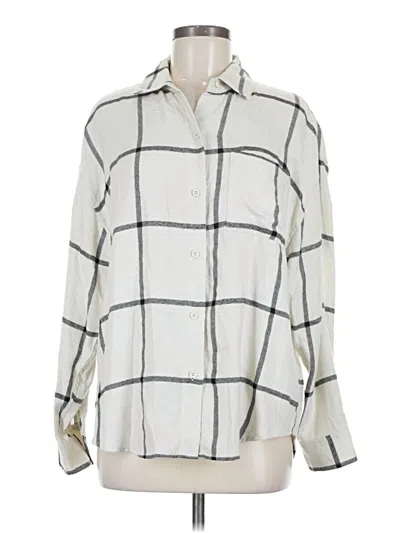 Pre-owned Z Supply Long Sleeve Button Down Shirt In Ivory