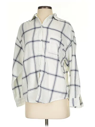 Pre-owned Z Supply Long Sleeve Button Down Shirt In Ivory